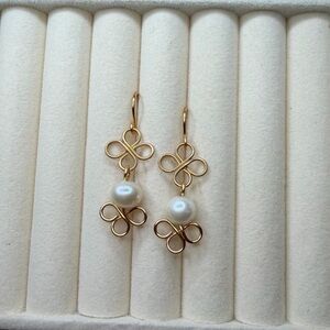 Clover Pearl Drop Earrings